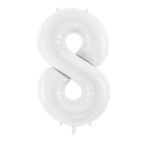 Picture of FOIL BALLOON NUMBER 8 WHITE